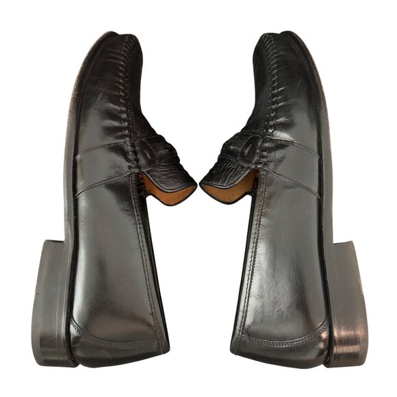 Brass Boot Walking Gloves Men\'s Black Leather Alligator Print Loafers Size 11.5M main image 4
